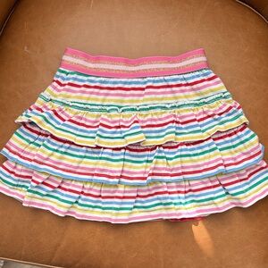 Mini Boden Girl’s Colorful Striped Ruffle Skirt